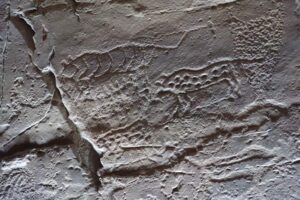 先史時代の岩刻画、盤亀台岩刻画展示館のレプリカ